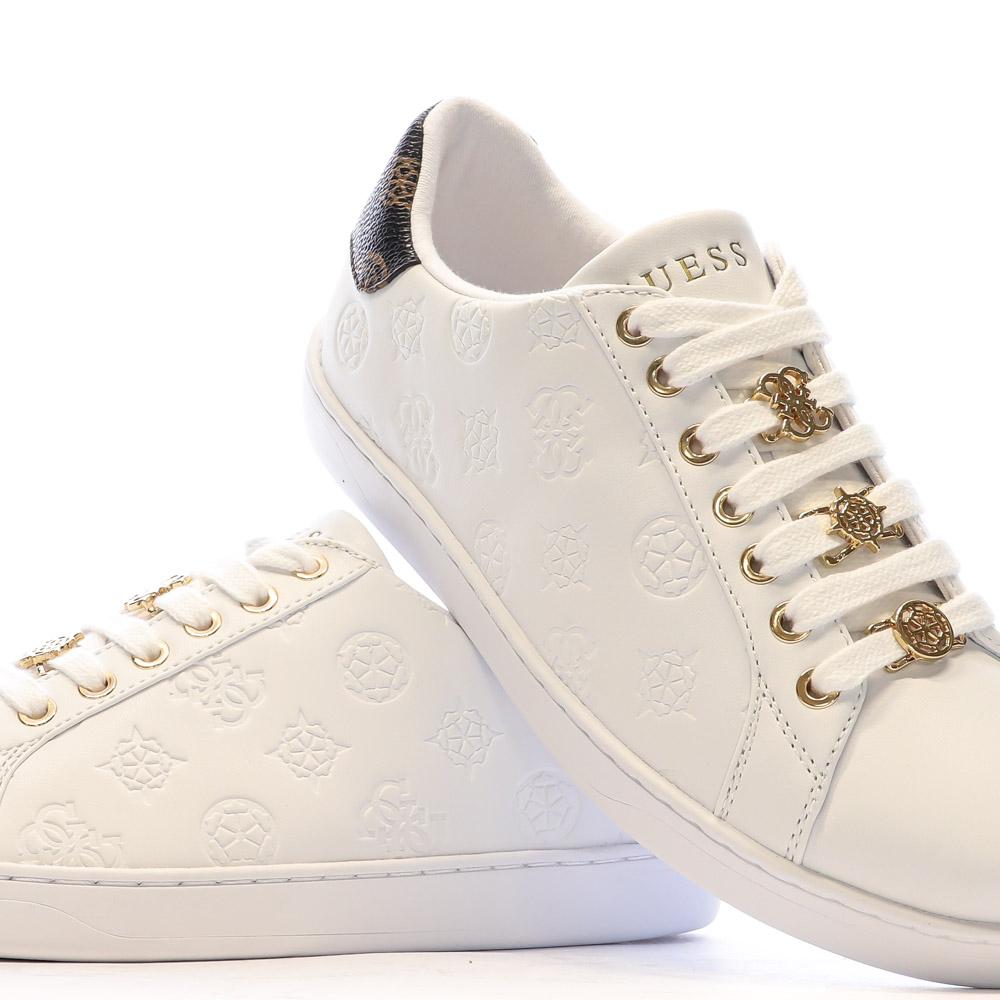 Baskets Blanches/Marron Femme Guess Rosenna vue 7