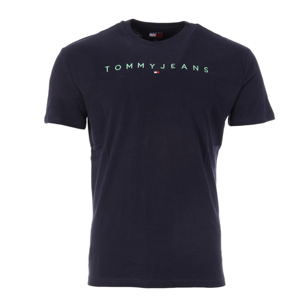T-Shirt Marine Homme Tommy Hilfiger Reg Linear pas cher