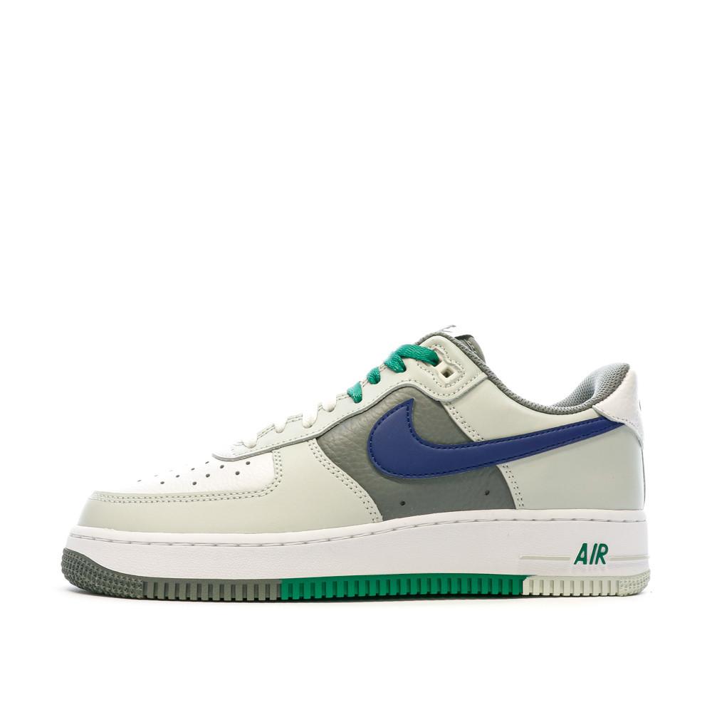 Baskets Blanc/Vert/Marine Homme Nike Air Force 1 pas cher