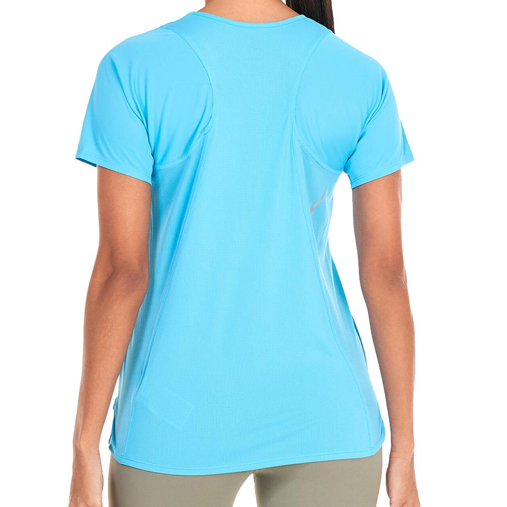 T-shirt Bleu Fluo Femme Nike Race Top vue 2