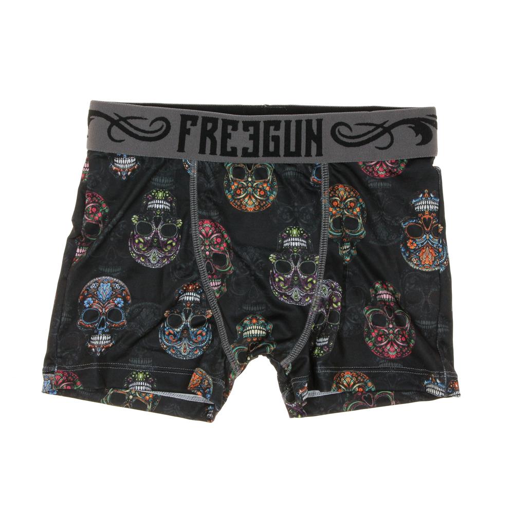 Boxer Noir Enfant Freegun Santa Muerte pas cher