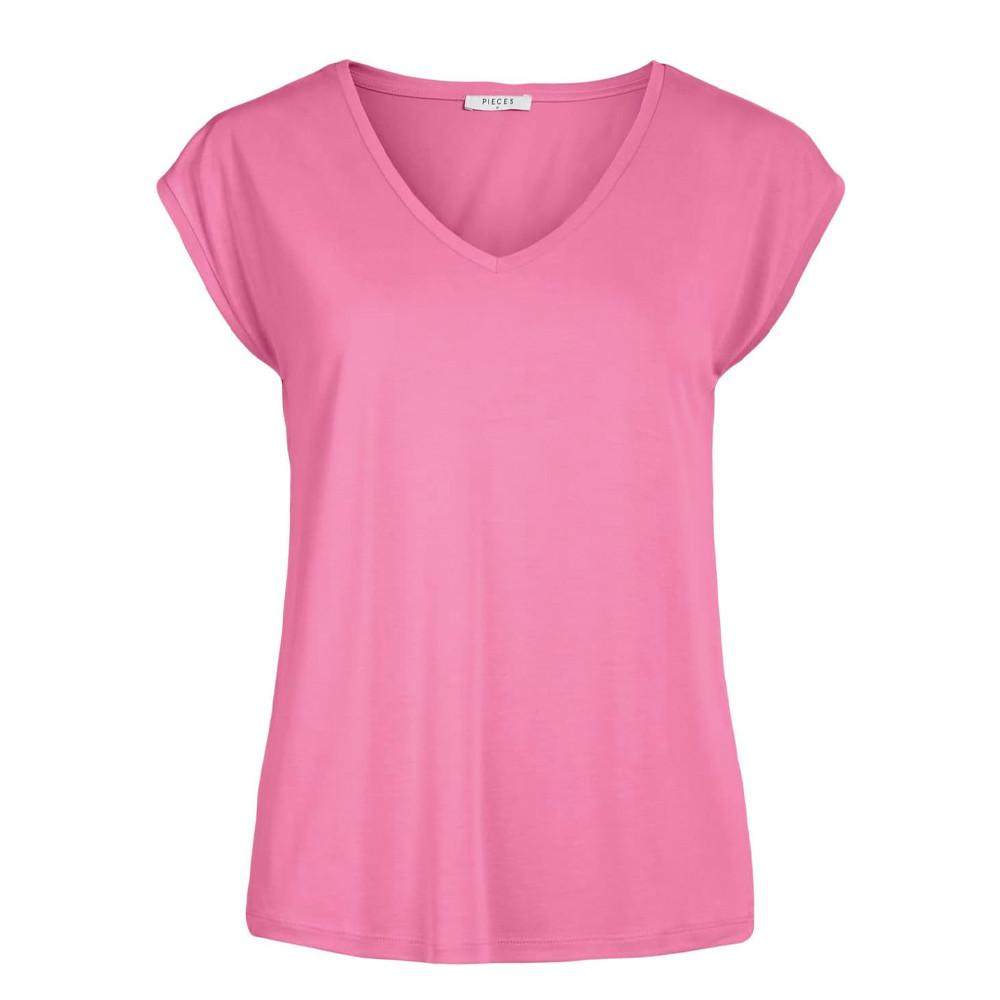 T-shirt Rose Femme Pieces Kamala pas cher