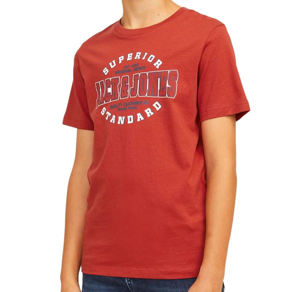 T-shirt Rouge Garçon Jack & Jones Logo pas cher