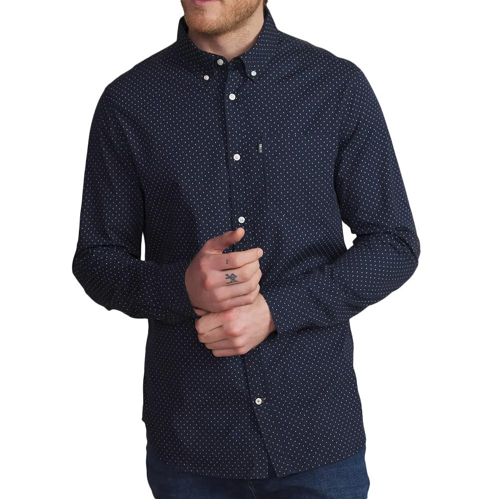 Chemise Marine à pois Homme TBS WALIDCHE pas cher