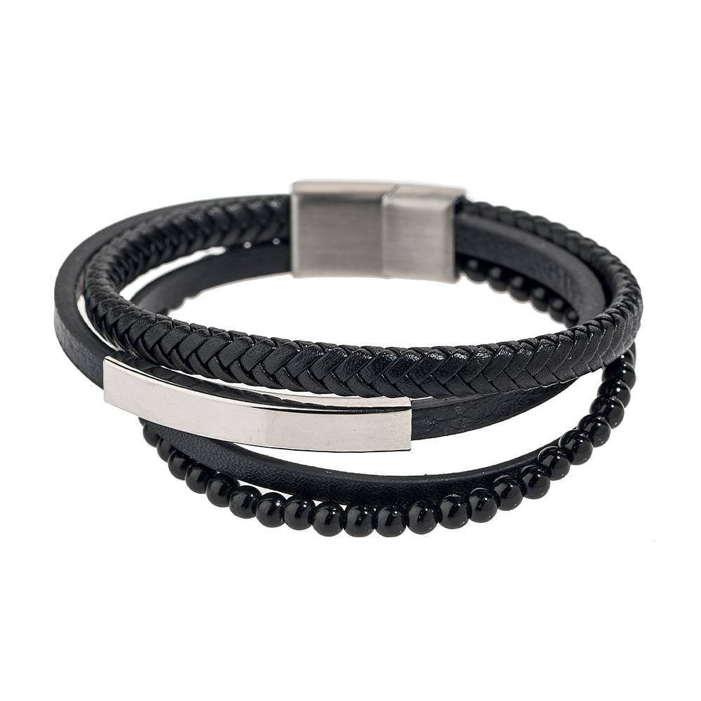 Bracelet Noir Homme Geographical Norway 315110 pas cher