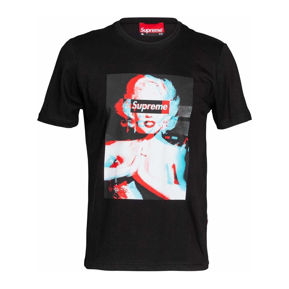T-shirt Noir Homme Supreme Grip Marilyn pas cher