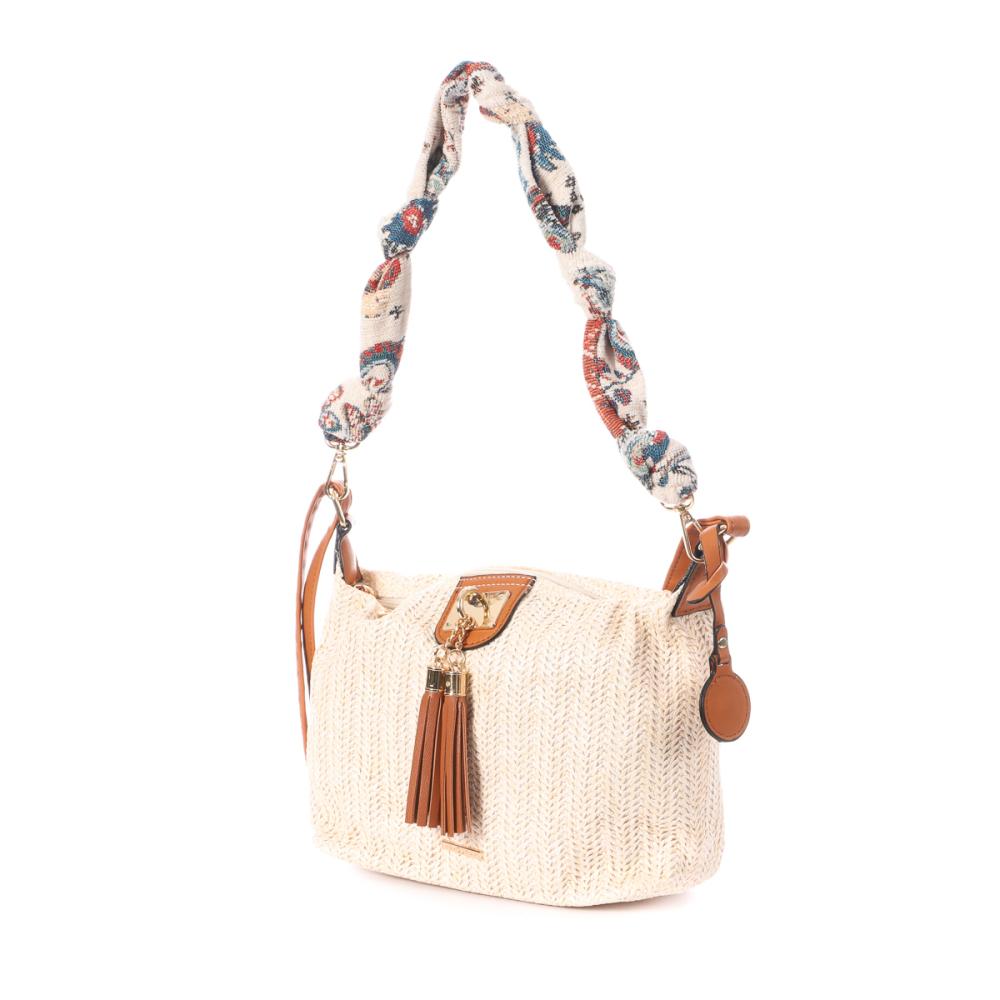 Sac à Main en paille Écru Femme Manoukian TROPIC vue 3