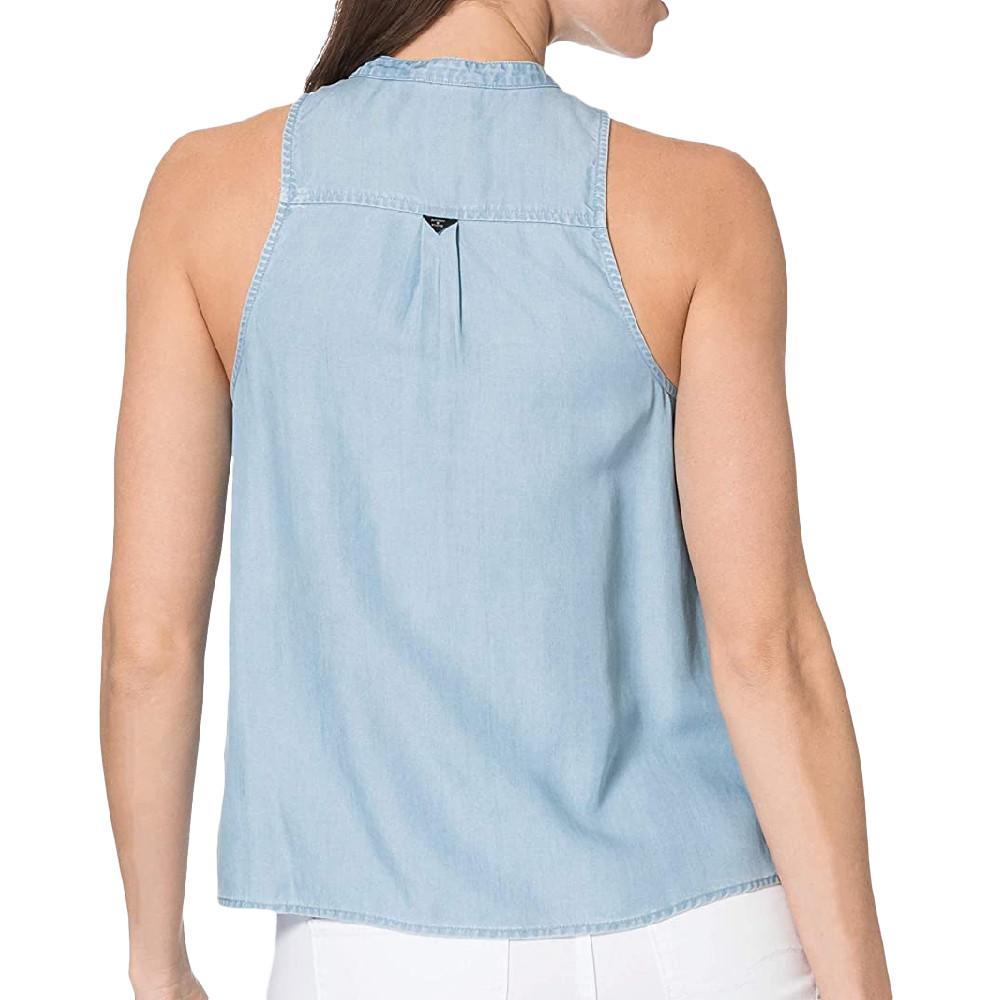 Blouse sans manches Bleu Femme Superdry Tencel vue 2