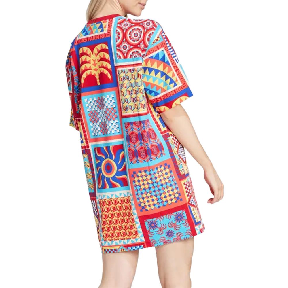 Robe Bleu/Rouge Femme Adidas Farm vue 2