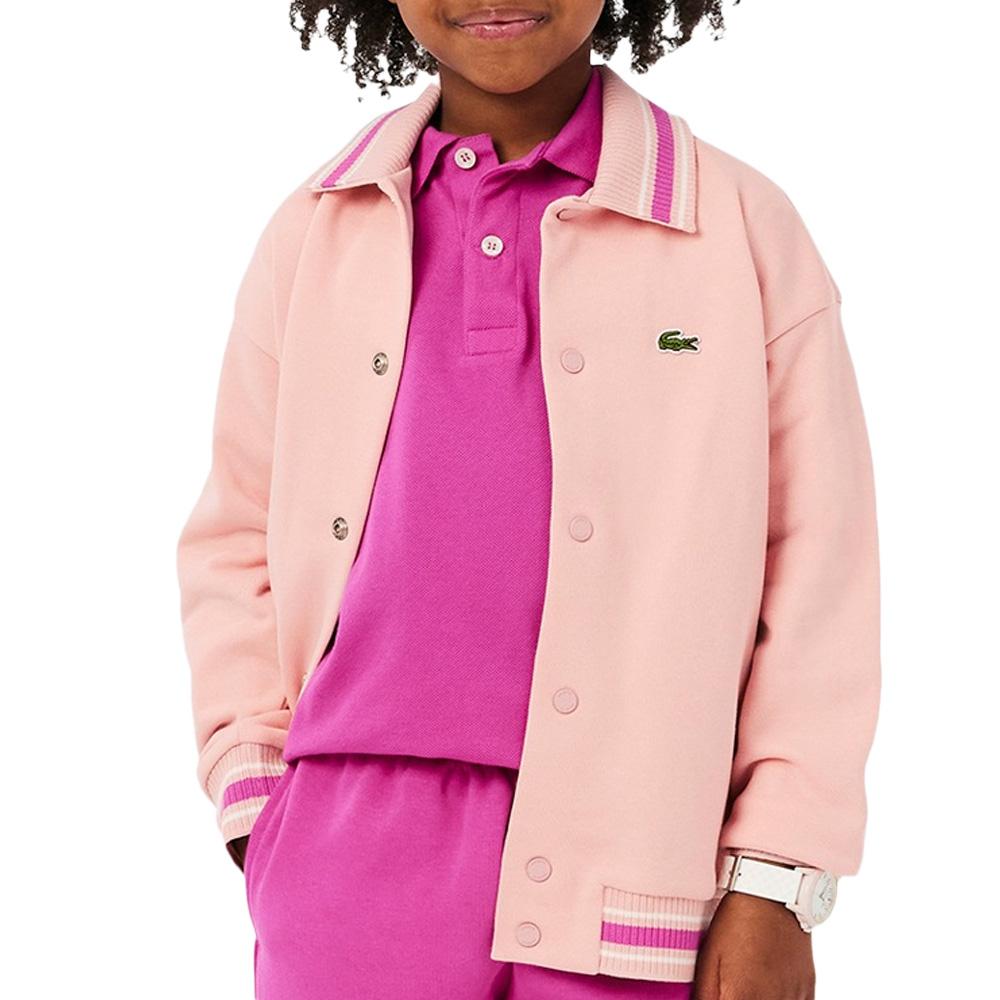 Blouson Rose Fille Lacoste Button Down Fleece pas cher