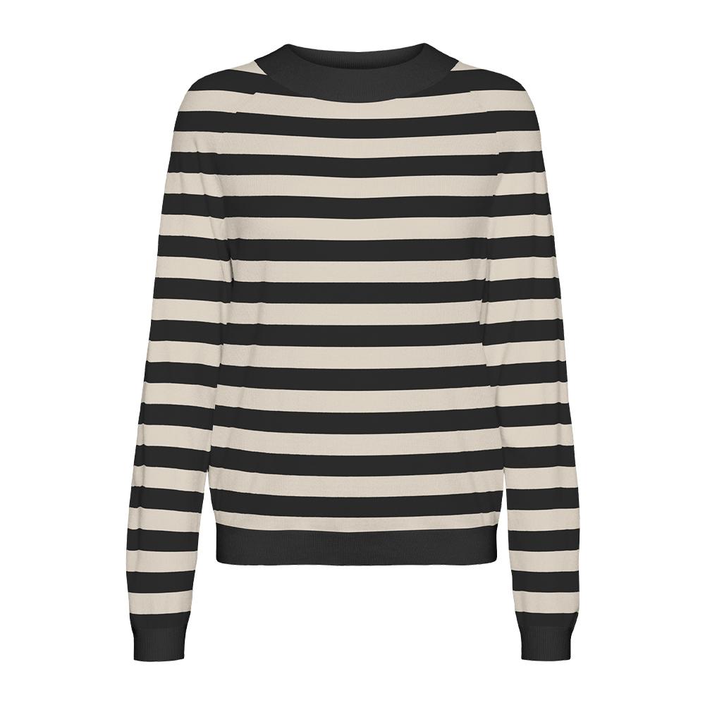 Pull Beige/Noir Femme Vero Moda Happiness pas cher