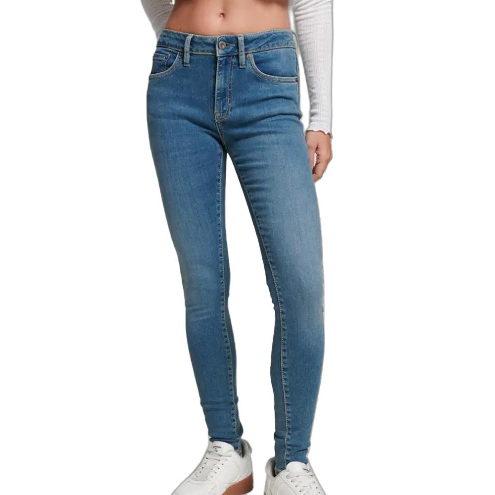 Jean Skinny Bleu Femme Superdry Vintage pas cher
