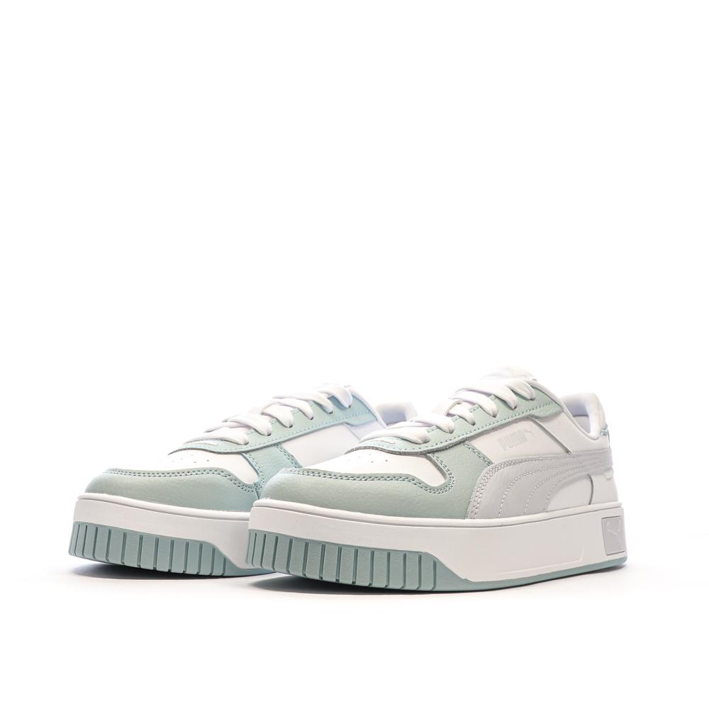 Baskets Blanc/Gris/Vert Femme Puma Carina vue 6