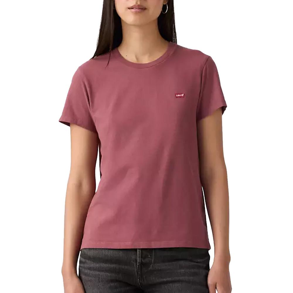 T-Shirt Bordeaux Femme Levi's Perfect 1 pas cher