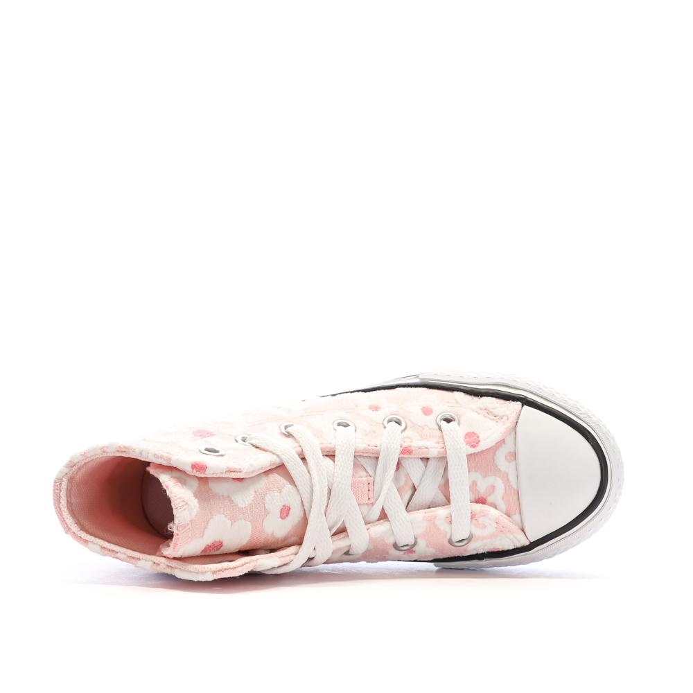 Baskets Rose à fleurs Fille Converse All Star Lift Platform Floral vue 4