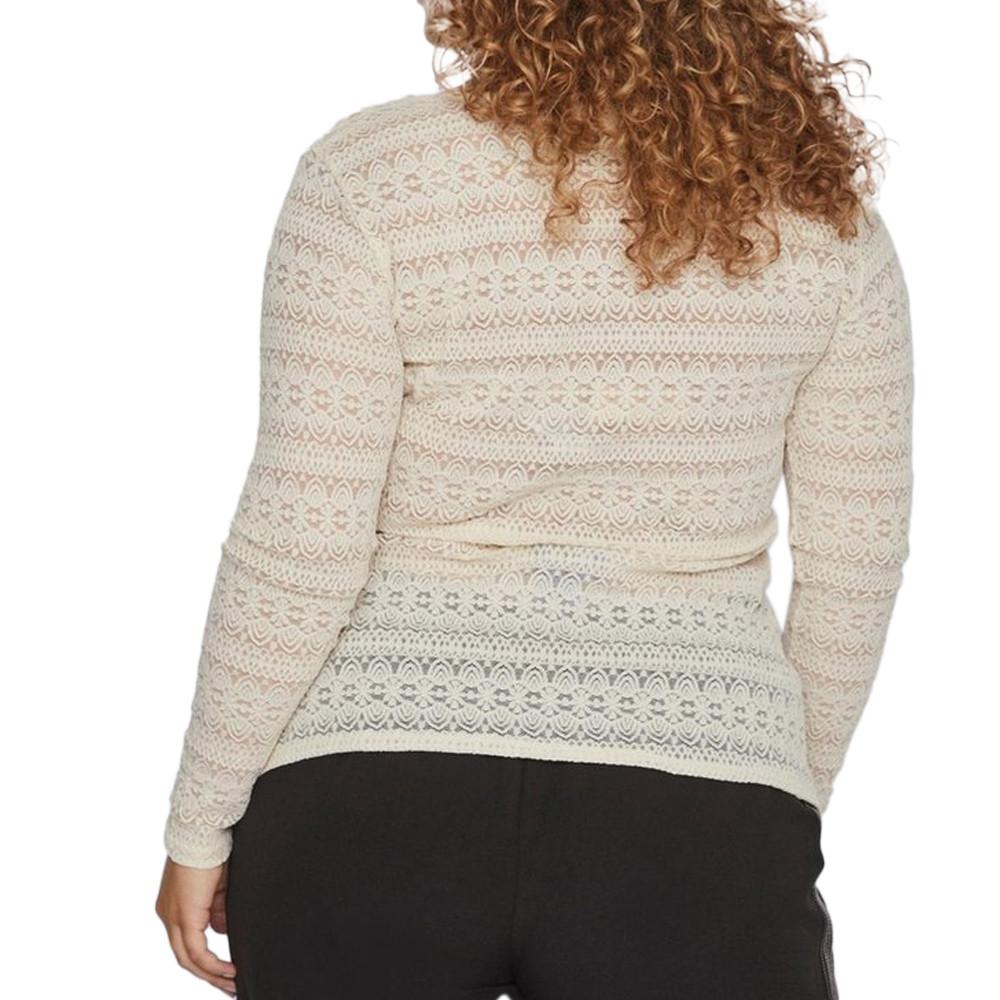 T-Shirt Manches Longues Femme Beige Vila Evoked Chikka vue 2