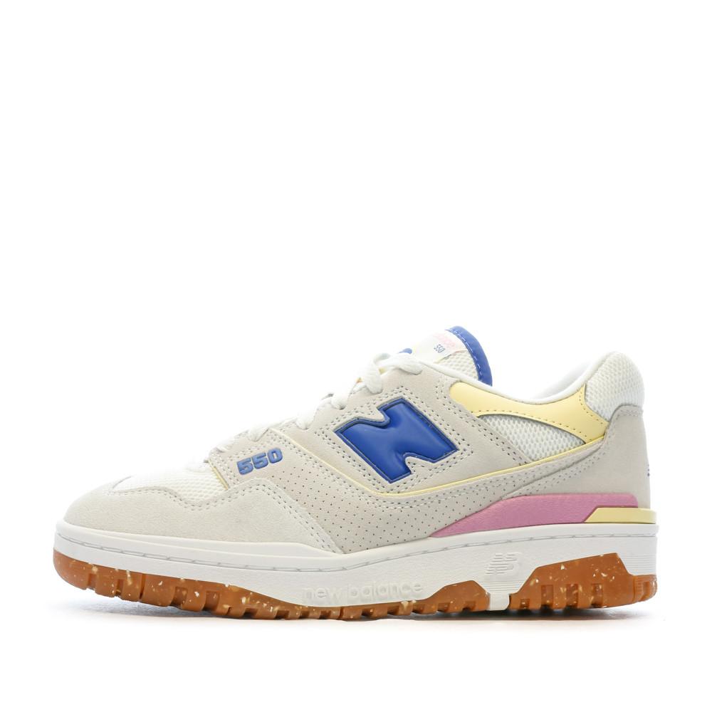 Baskets Beige/Bleu Femme New Balance Bb550 pas cher
