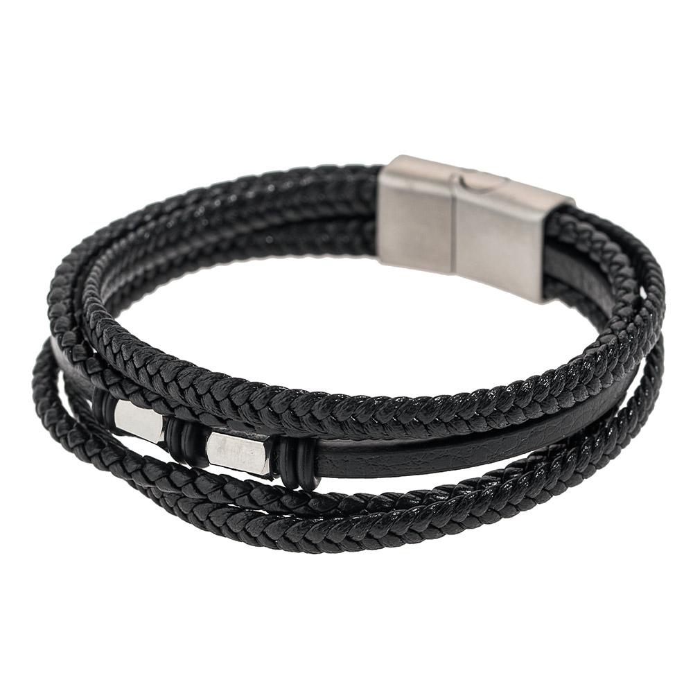 Bracelet Noir Homme Geographical Norway 315118 pas cher
