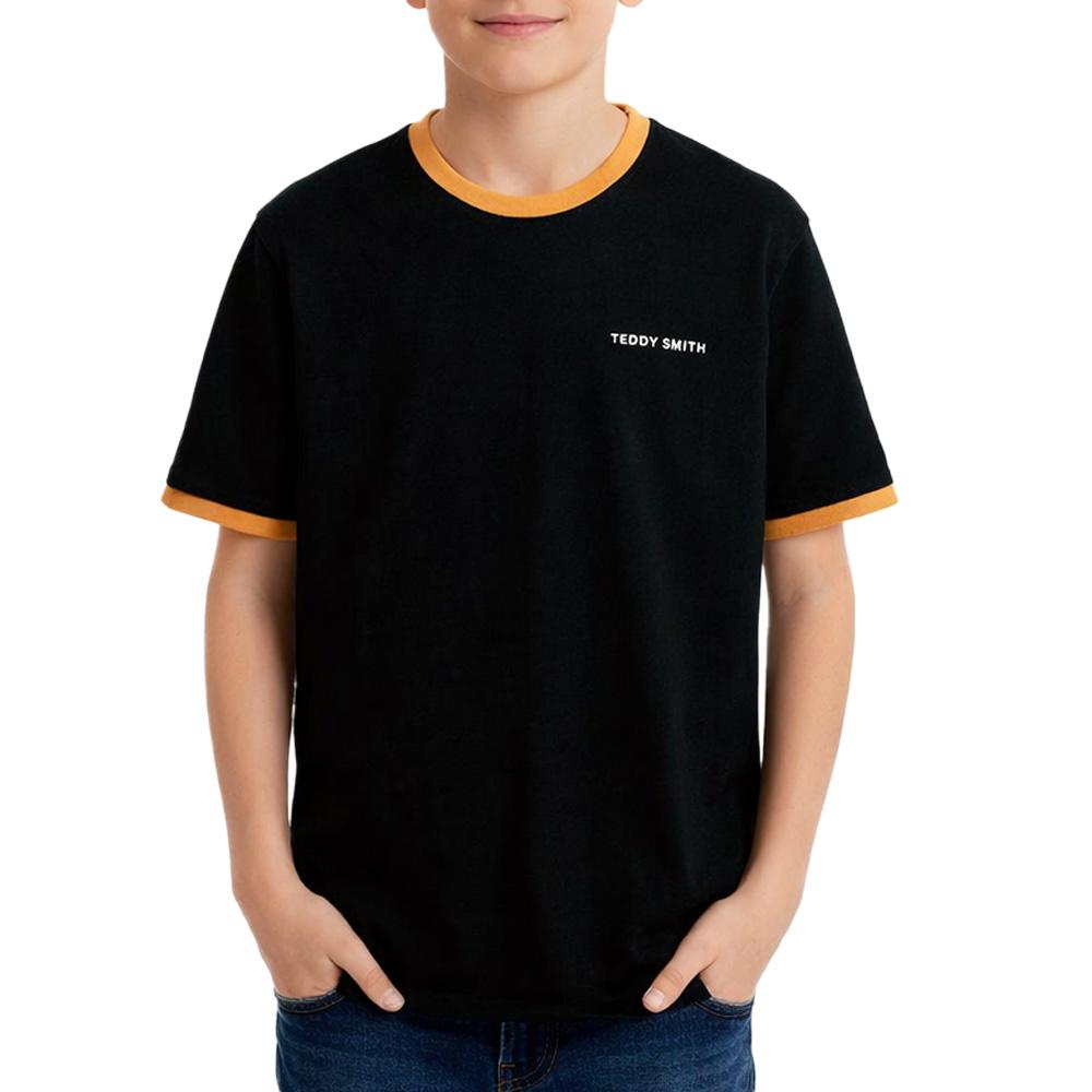 T-shirt Noir Garçon Teddy Smith 61007493D pas cher