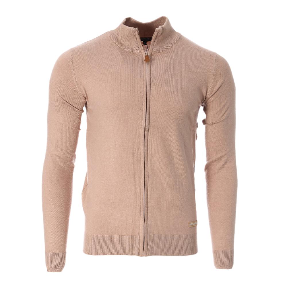 Pull Zippé Beige Homme Best Mountain 05-BEI pas cher