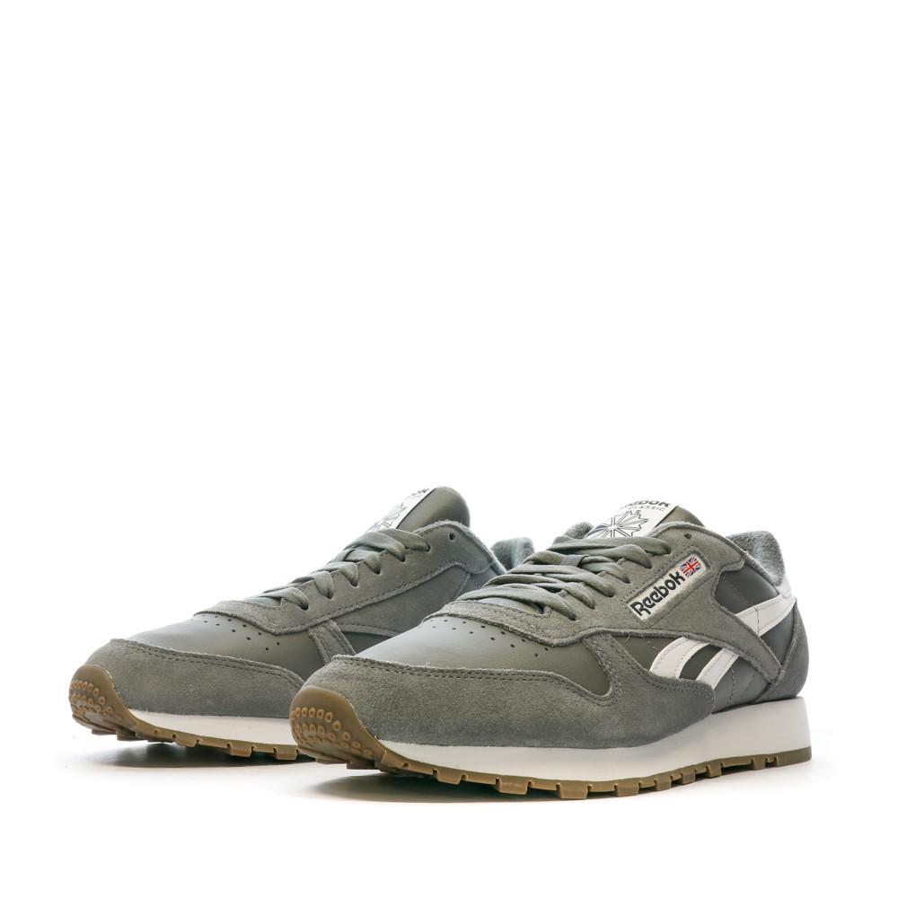Baskets Kaki Homme Reebok Classic Leather vue 6