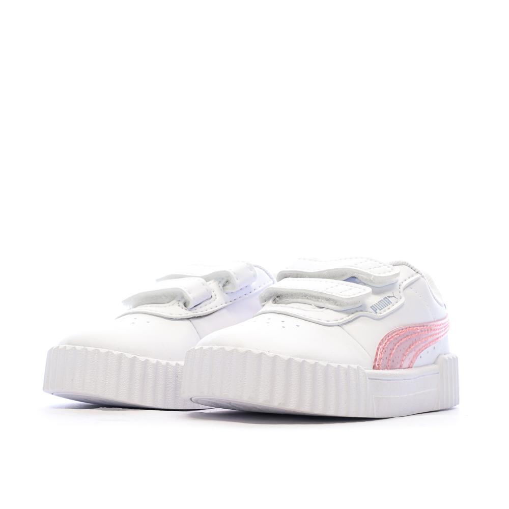 Baskets Blanche Fille Puma Carina 3.0 Blurry Dr vue 6