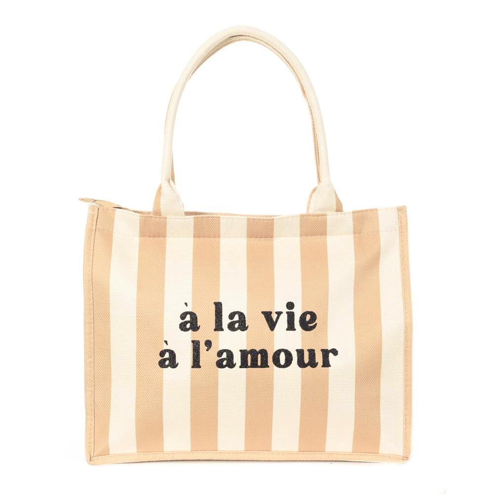 Taupe/White Beach Bag Gérard Pasquier Amour affordable