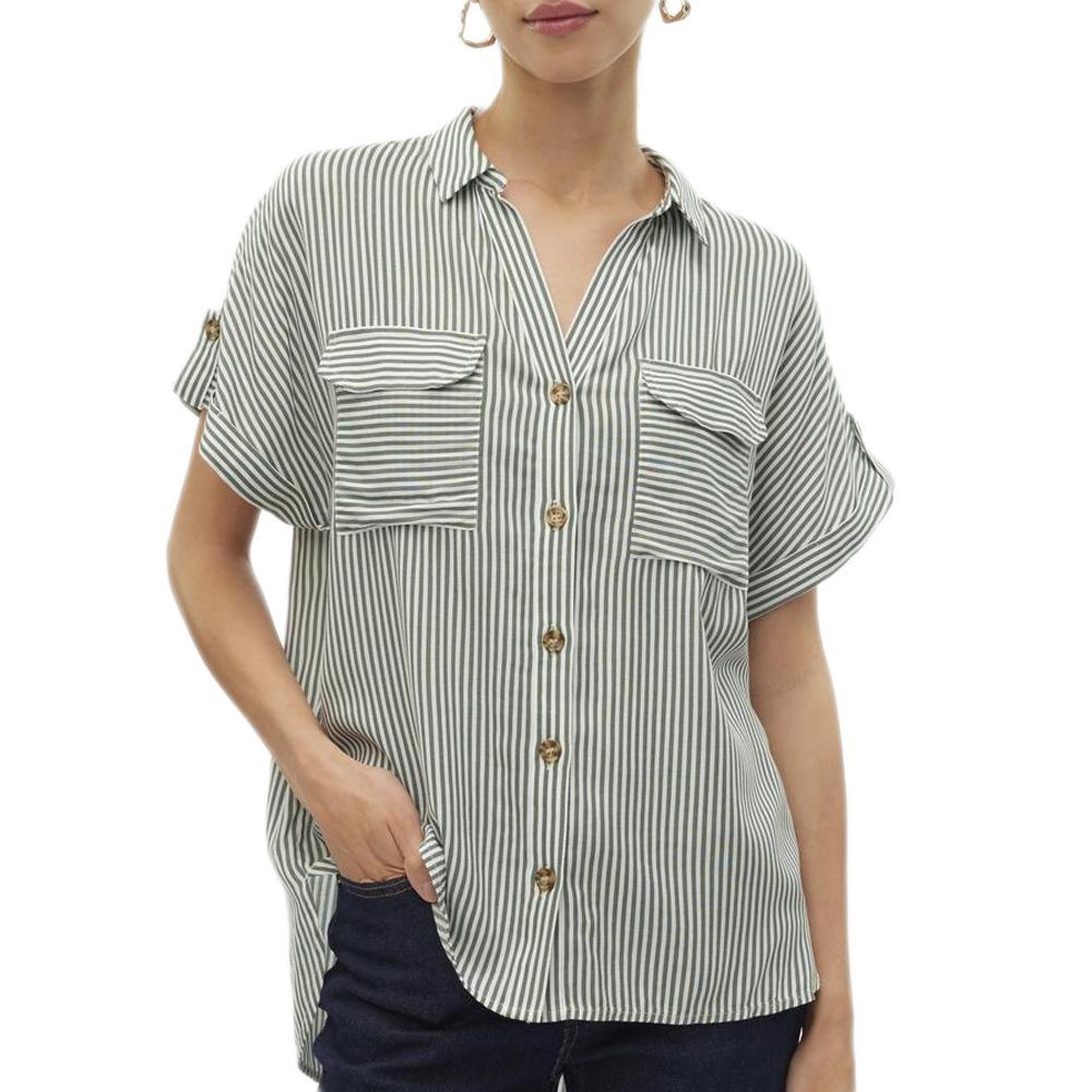 Weißes/grünes Hemd für Frauen Vero Moda Bumpy 10310139 günstig