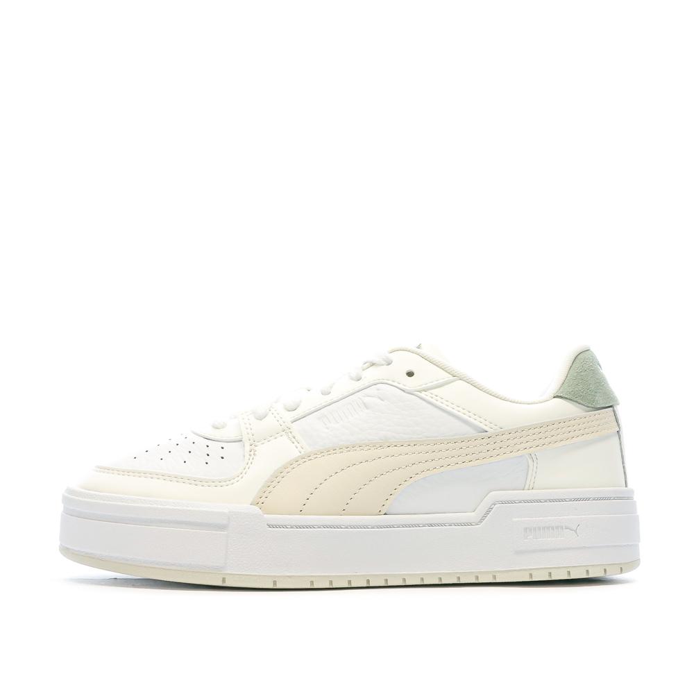 Baskets Blanche Ecru Vert Femme Puma 394749 01