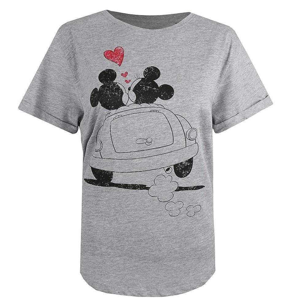 T-Shirt Gris Femme Disney Mickey & Minnie Hearts vue 2