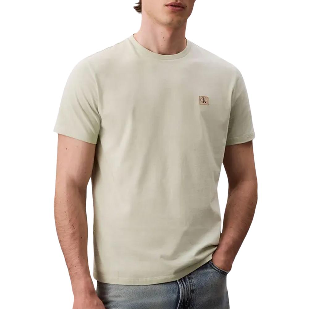 T-Shirt Vert Homme Calvin Klein Jeans Badge 30s Jersey-bright pas cher
