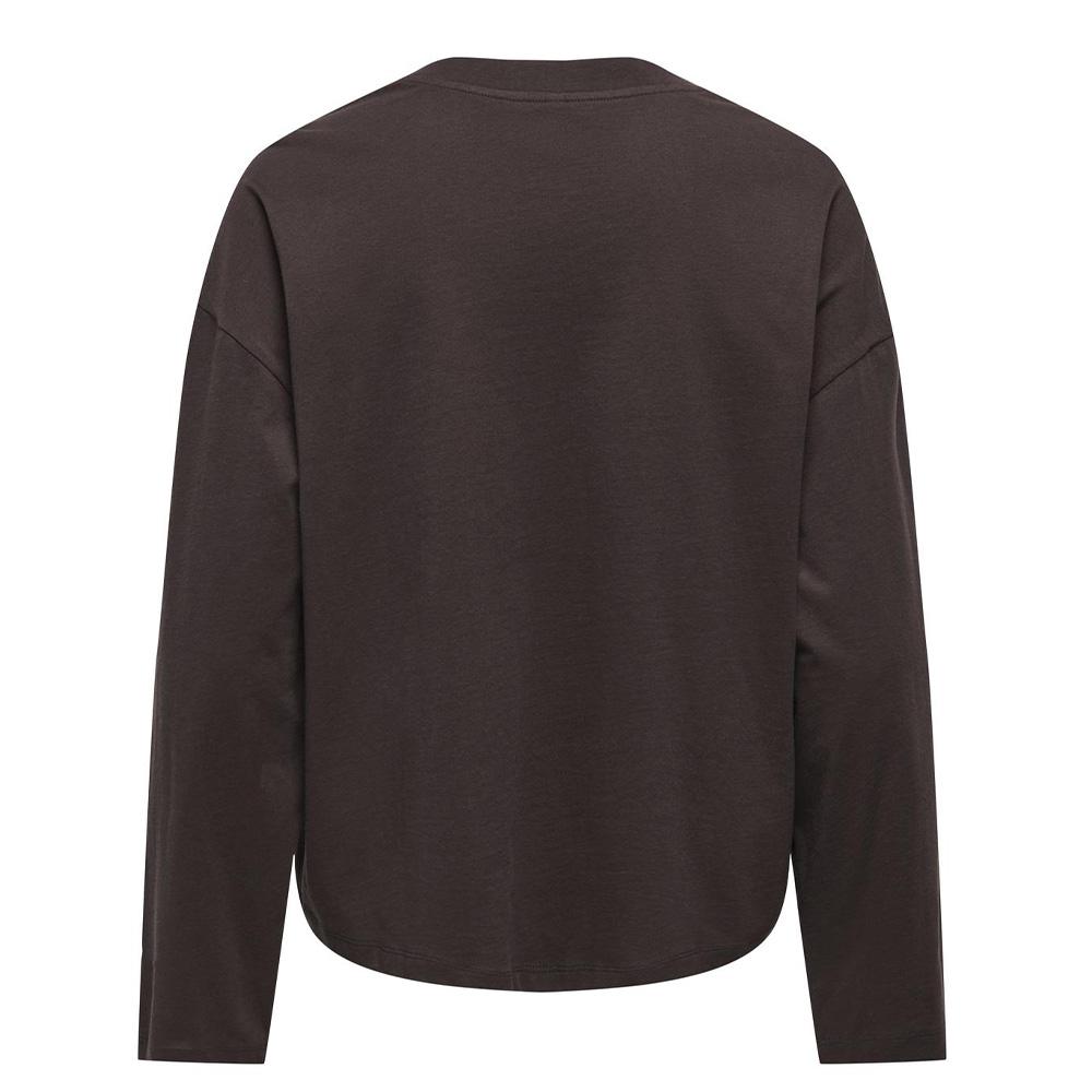T-Shirt Manches Longues Marron Femme Only Happy1 vue 2