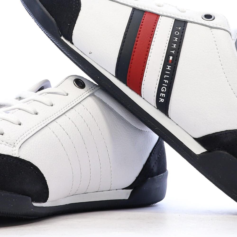 Baskets Blanches/Marines Homme Tommy Hilfiger Corporate Material vue 7