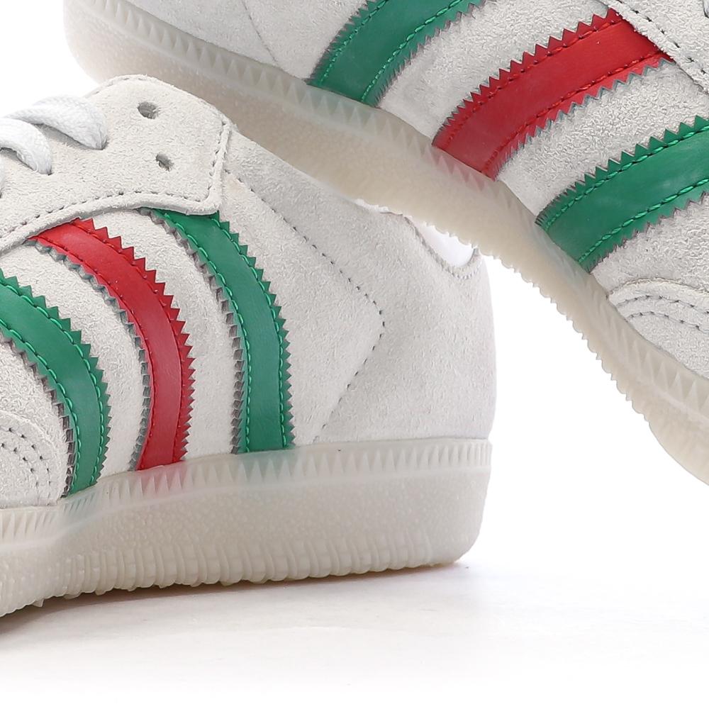 Baskets Grises/Vertes/Rouges Homme Adidas Samba vue 7