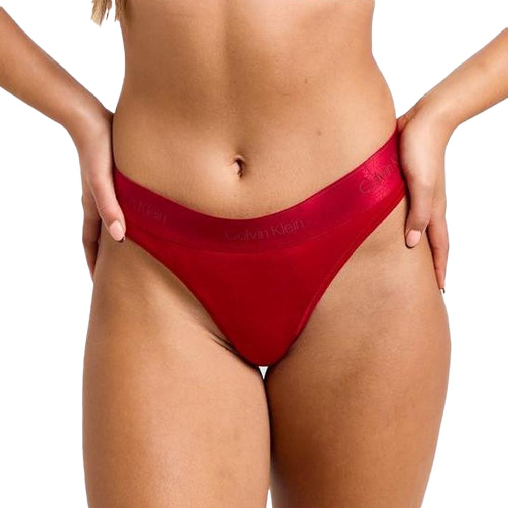 String Rouge Vif Femme Calvin Klein Jeans Thong pas cher