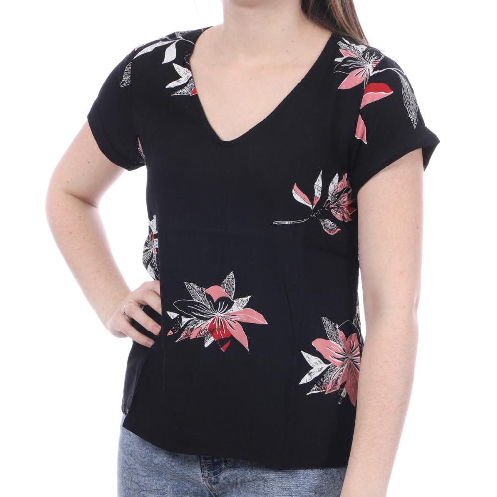 Top Noir à fleurs femme Roxy Flowee pas cher