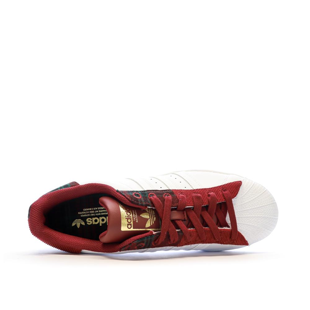 Baskets Adidas Blanches/Rouge Homme Adidas Superstar vue 4