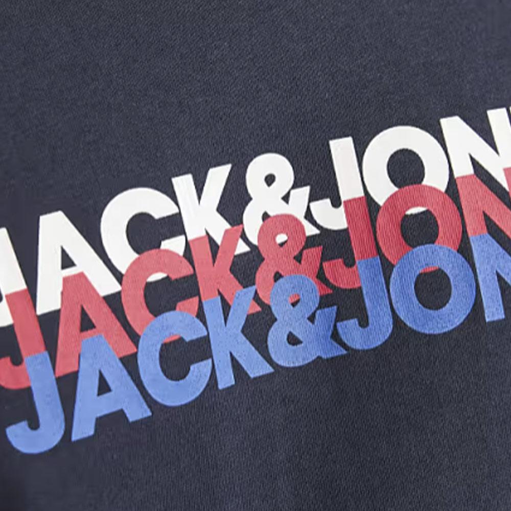 T-Shirt Marine Garçon Jack & Jones Cyber vue 2