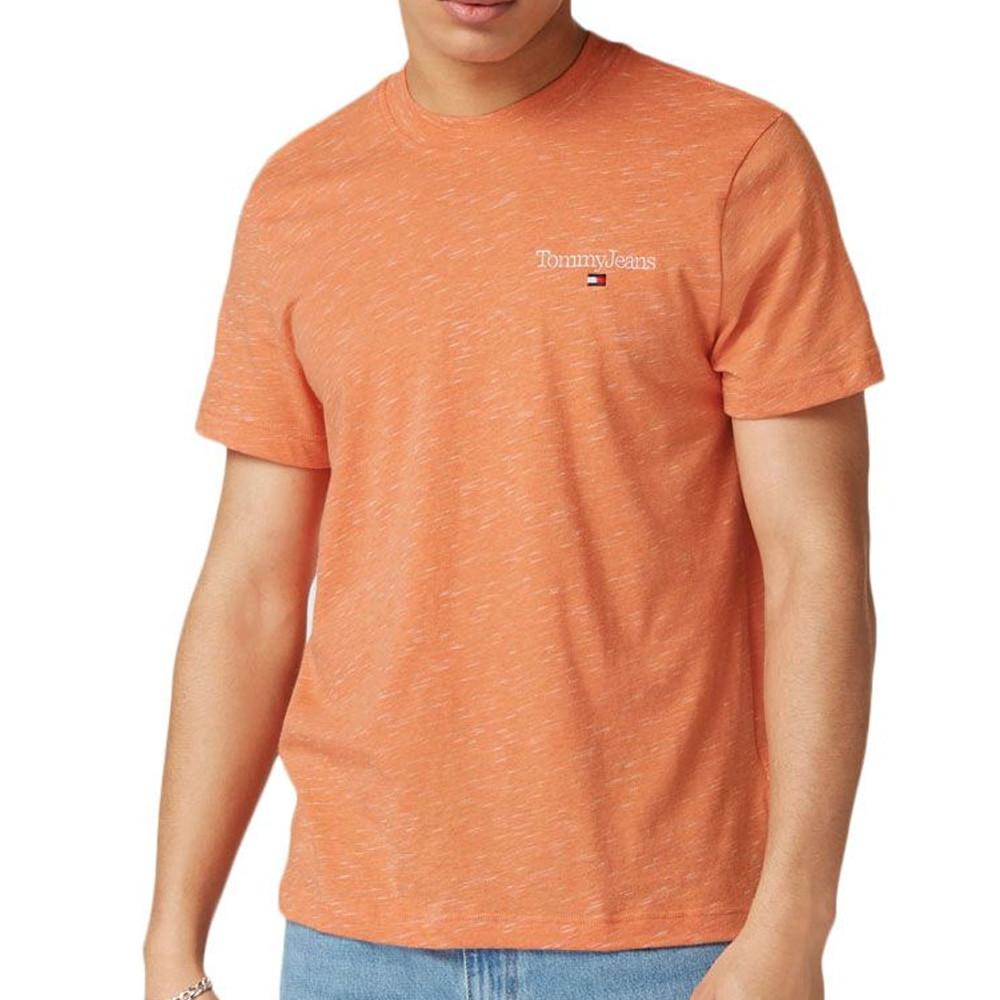 T-shirt Orange Homme Tommy Hilfiger Heathered pas cher