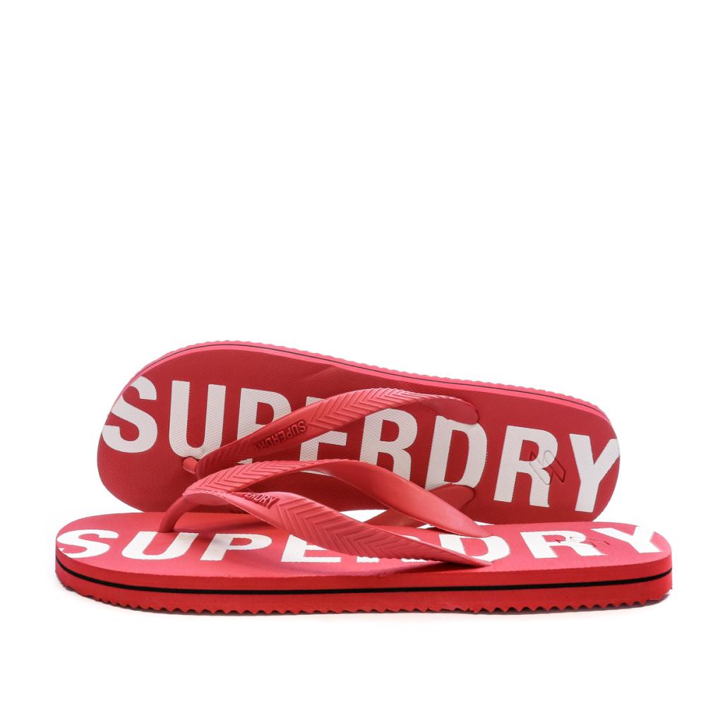 Tongs Rouge Homme Superdry Code Essential pas cher