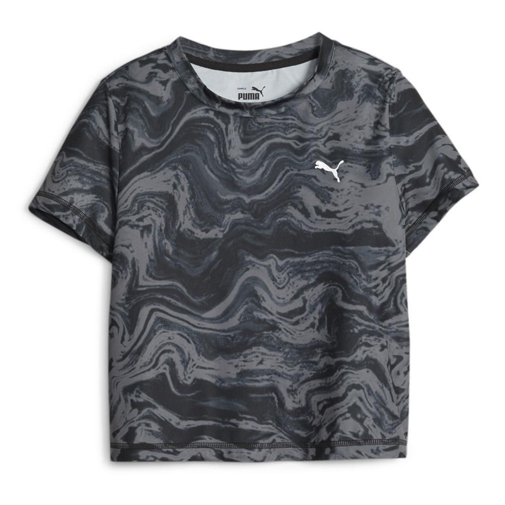 T-shirt Fille Noir/Gris Puma Marbelized pas cher