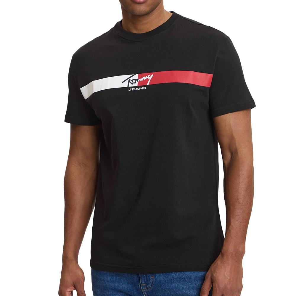 T-Shirt Noir Homme Tommy Hilfiger Tjm Reg Signature pas cher