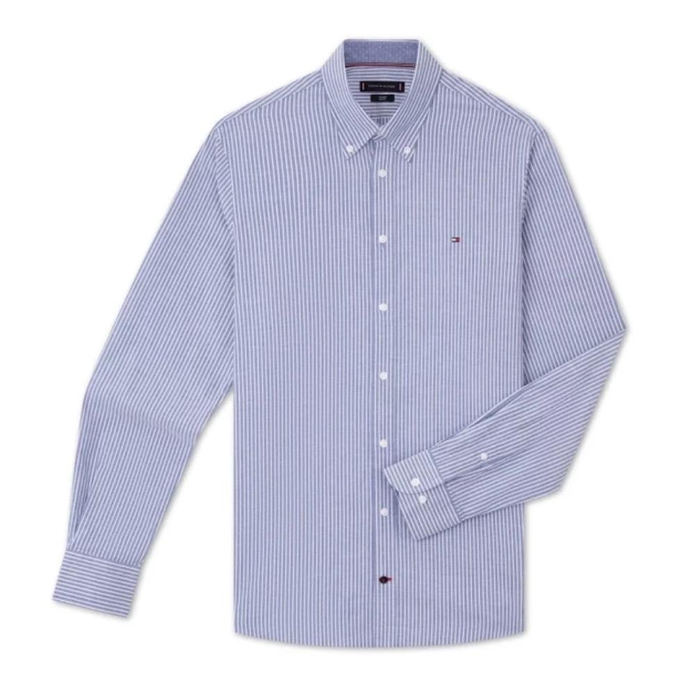 Chemise Bleu/Blanc Homme Tommy Hilfiger Oxford pas cher
