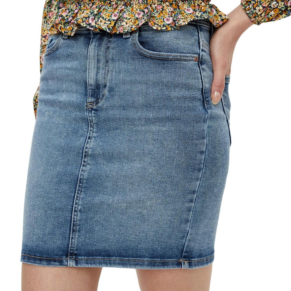 Jupe en Jean Bleu Clair Femme Pieces Lili pas cher