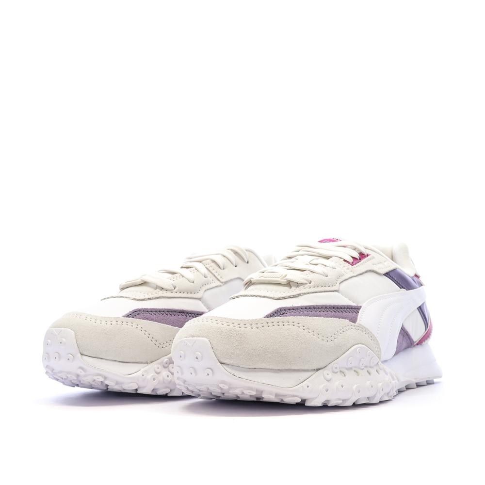 Baskets Blanches/Violettes Femme Puma Blktop vue 6