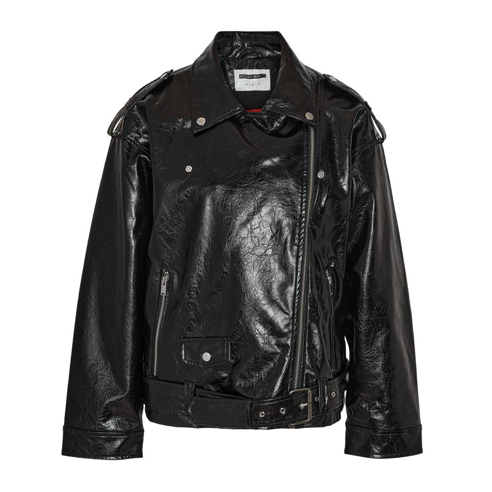 Veste Similicuir Noir Femme Noisy May Paulina Biker vue 3