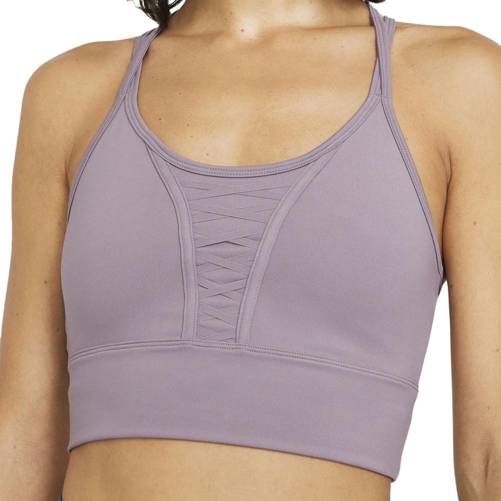 Brassière Mauve Femme Nike Crop Lacing pas cher