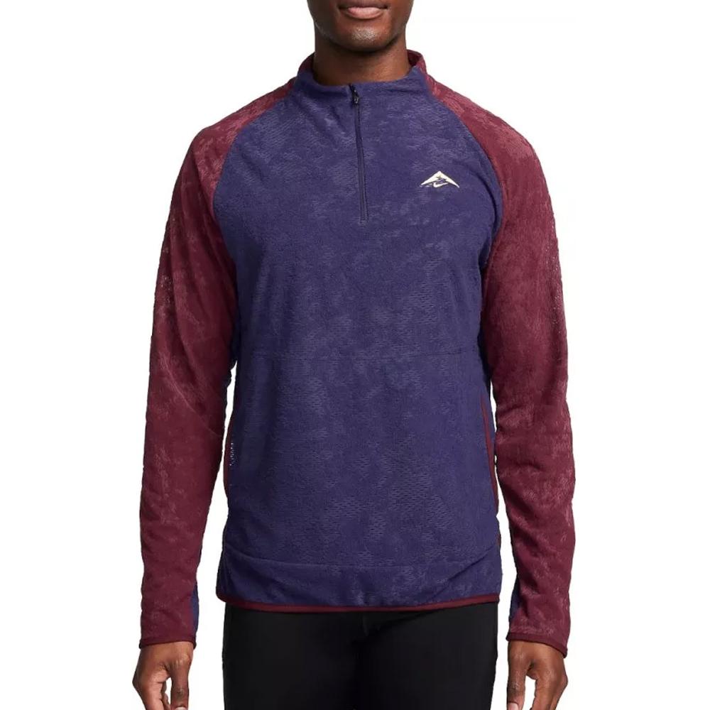 T-shirt Manches Longues Marine/Rouge Homme Nike Midlayer pas cher