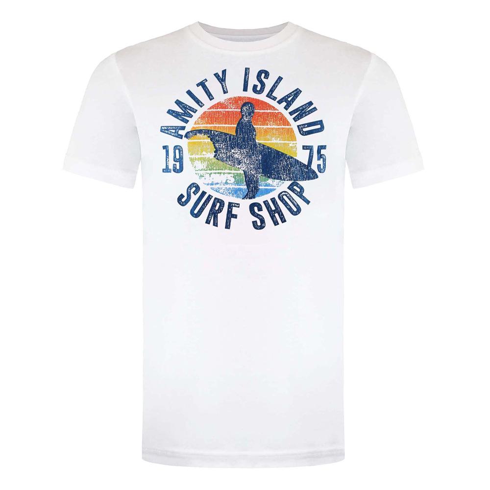 T-Shirt Blanc Homme Jaws Amity Surf Shop pas cher