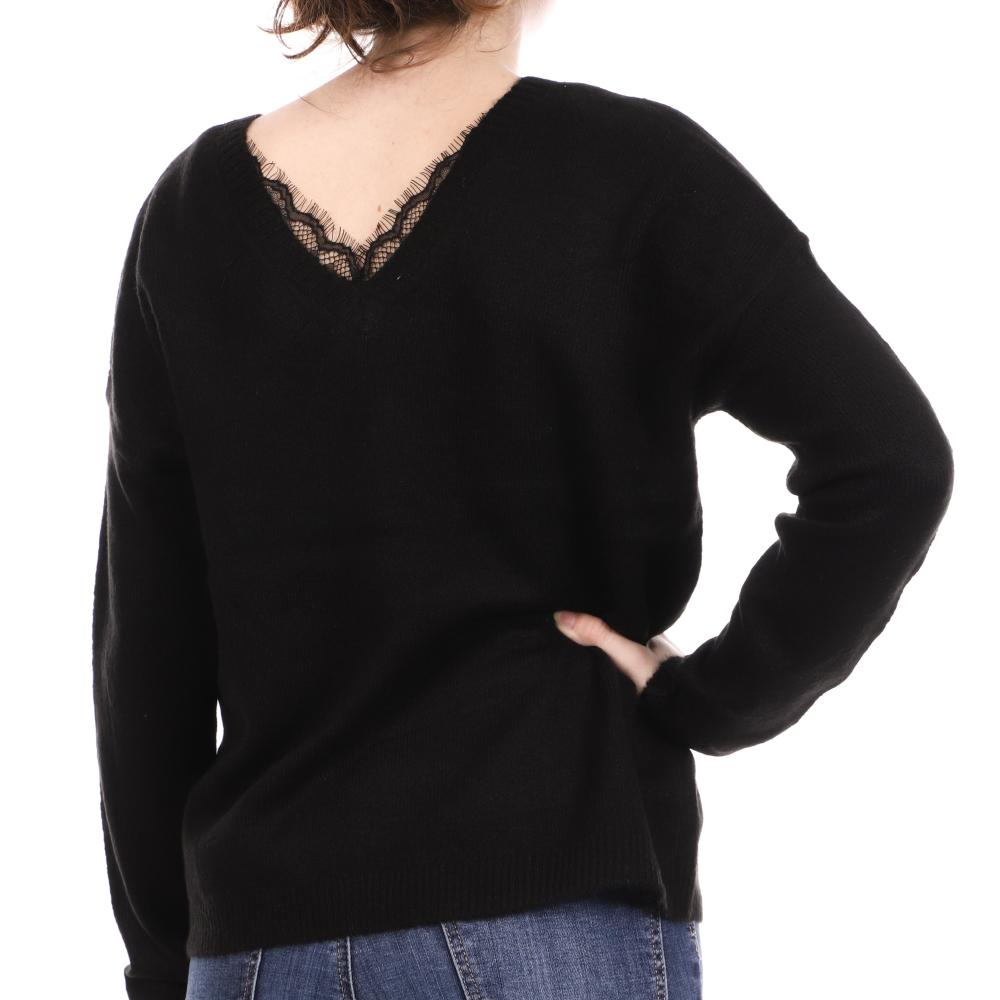Pull Noir Femme Vero Moda New Rana vue 2